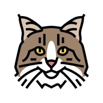 a cat's face with yellow eyes