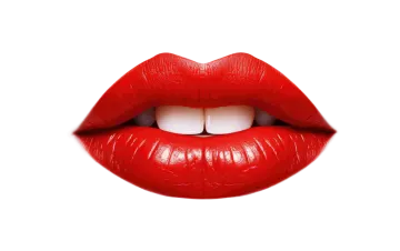 a woman's mouth with red lipstick