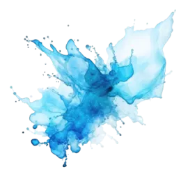 a blue ink splash on white background