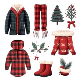 a set of christmas items
