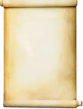 an old scroll with parchment paper on a white background