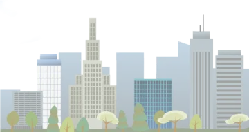 a city with trees and buildings in the background