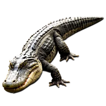 an alligator is laying down on a white surface