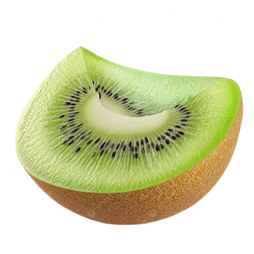 a sliced kiloa fruit on a white background