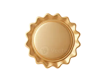 a gold wax seal on a white background