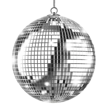 a silver disco ball on a white background