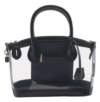 a black and clear handbag