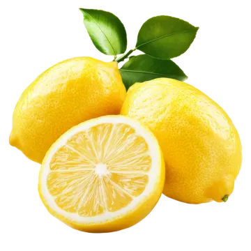 two lemons with one cut in half on a white background