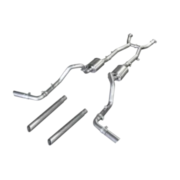 a pair of stainless exhaust manifolds