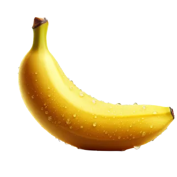 banana with water drops isolated on a white background