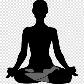 a silhouette of a woman sitting in the lotus position