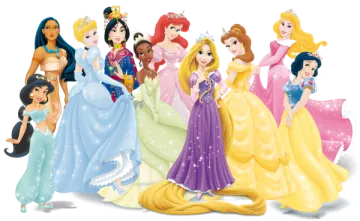 a group of disney princesses