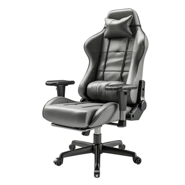 a grey office chair on a white background