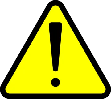 a yellow and black warning sign