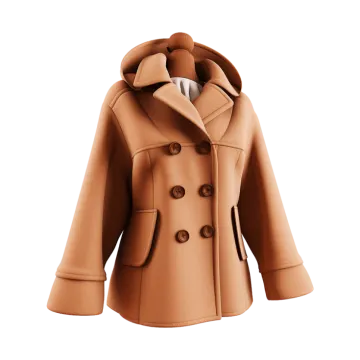 a brown coat on a white background