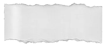 a piece of torn paper on a white background