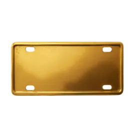 a brass plate on a white background