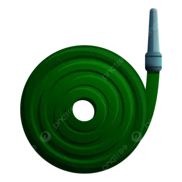 a green hose on a white background