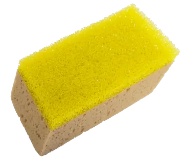 a piece of sponge on a white background