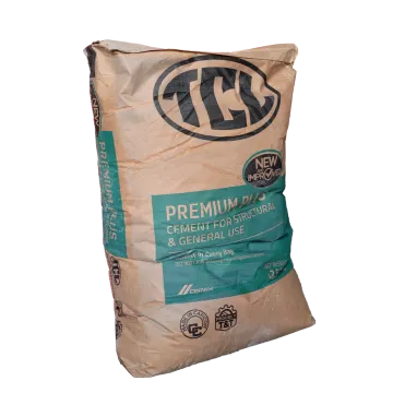 a bag of cement on a white background