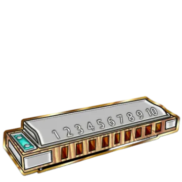 a harmonica with the number one on it