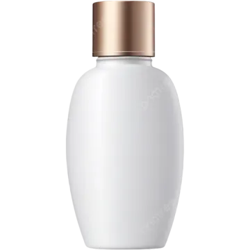 white cosmetic bottle with gold cap