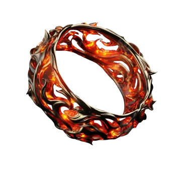 a ring with flames on it