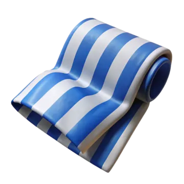 a blue and white striped tie on a white background