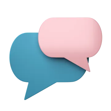 two speech bubbles on a white background