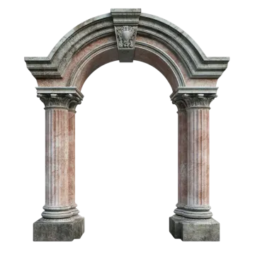 an old stone arch on a white background