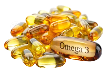 omega pills on a white background