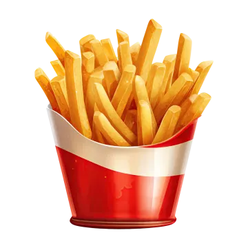 french fries in a red bucket