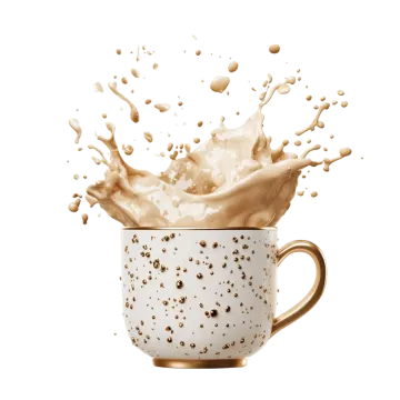 coffee splashing into a cup