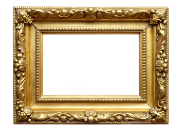 a gold frame on a white background