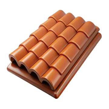 a brown roof tile on a white background