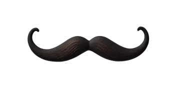 a black mustache on a white background