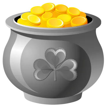a pot full of gold coins