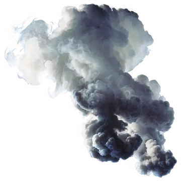 a cloud of smoke on a white background