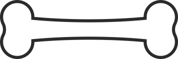 A black and white bone