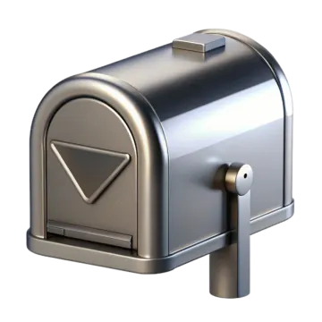 a silver mailbox with the letter v on it