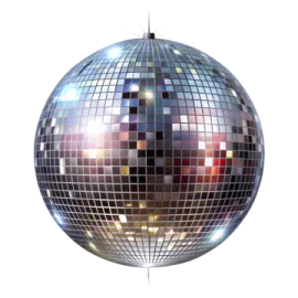 a disco ball on a white background