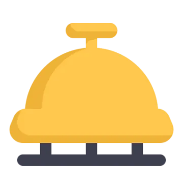 a yellow bell on a white background