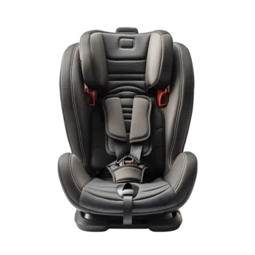 the brity car seat is shown in black leather