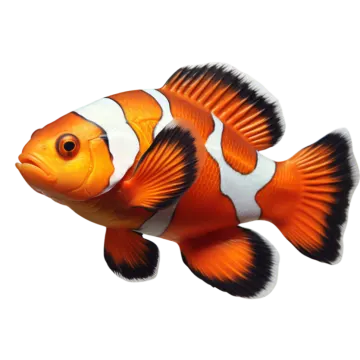 an orange clown fish on a white background