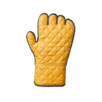 a pair of yellow gloves on a white background