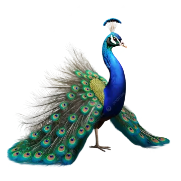 a peacock with its feathers spread out