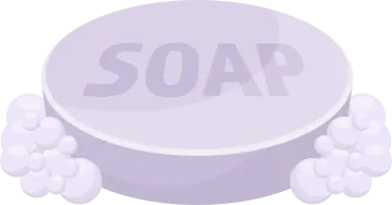 a soap ball with the word soap on it