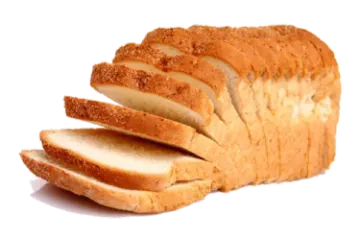 a sliced loaf of bread on a white background