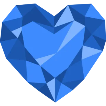 a blue heart made of triangles