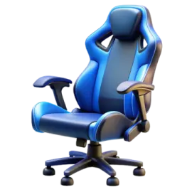a blue office chair on a white background